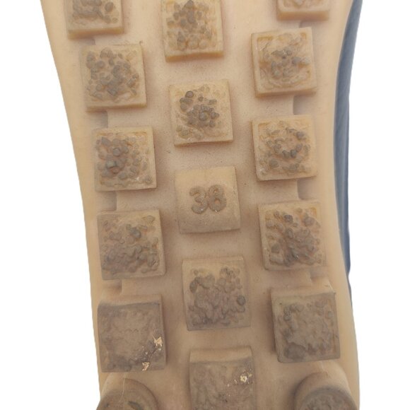 Navy Blue With Tan/Beige Sole Slip On Slides Mules Loafers Flats Shoes Size 7/38 - Picture 5 of 5